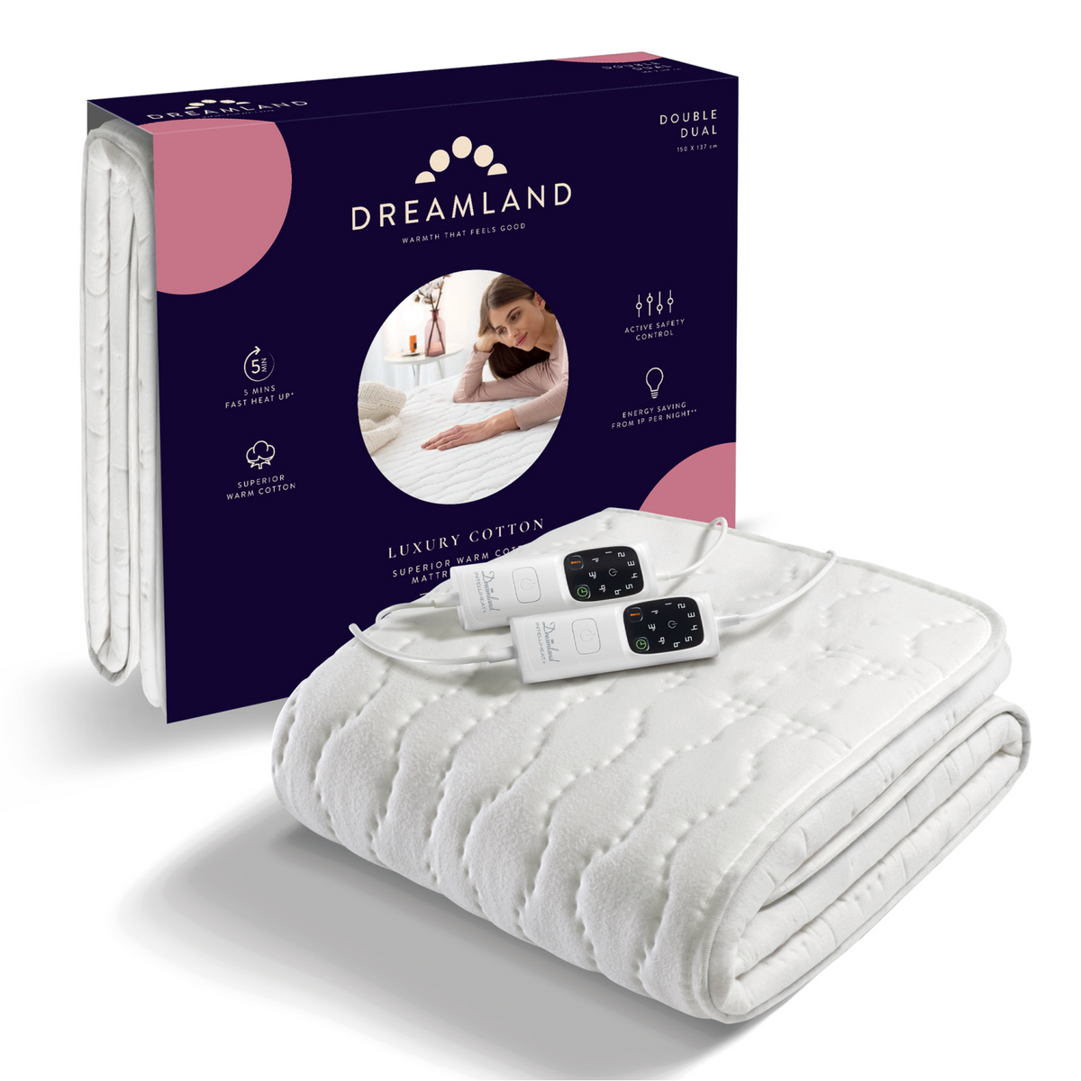 Dreamland Cosy Dreamer Superior King Size Electric Underblanket with Dual Controllers - White - 16999 | Lally's Electrical Dundalk - image 3