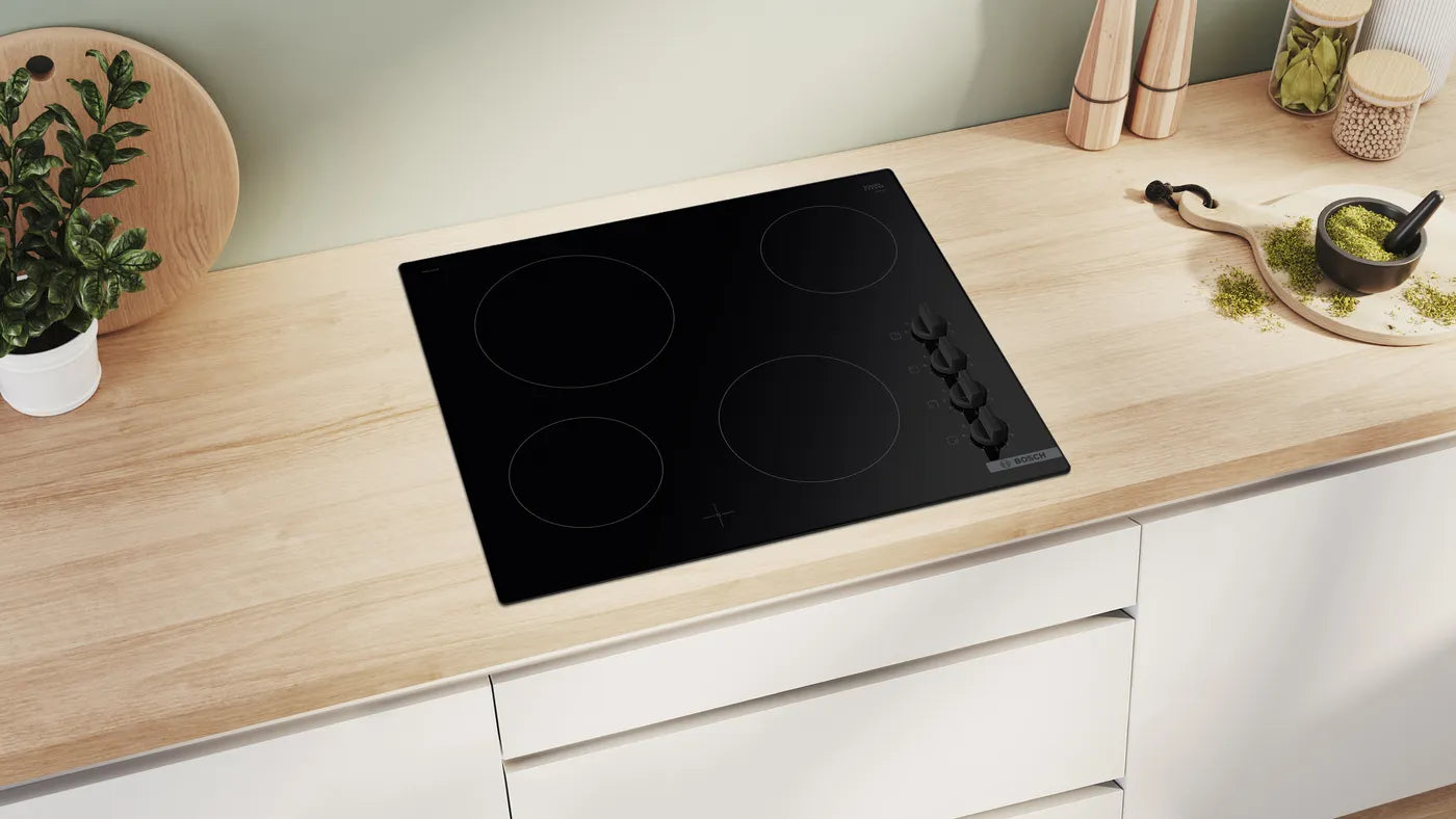 Bosch PKE611CA3E 59.2 cm 4-Zone Ceramic Hob — Black