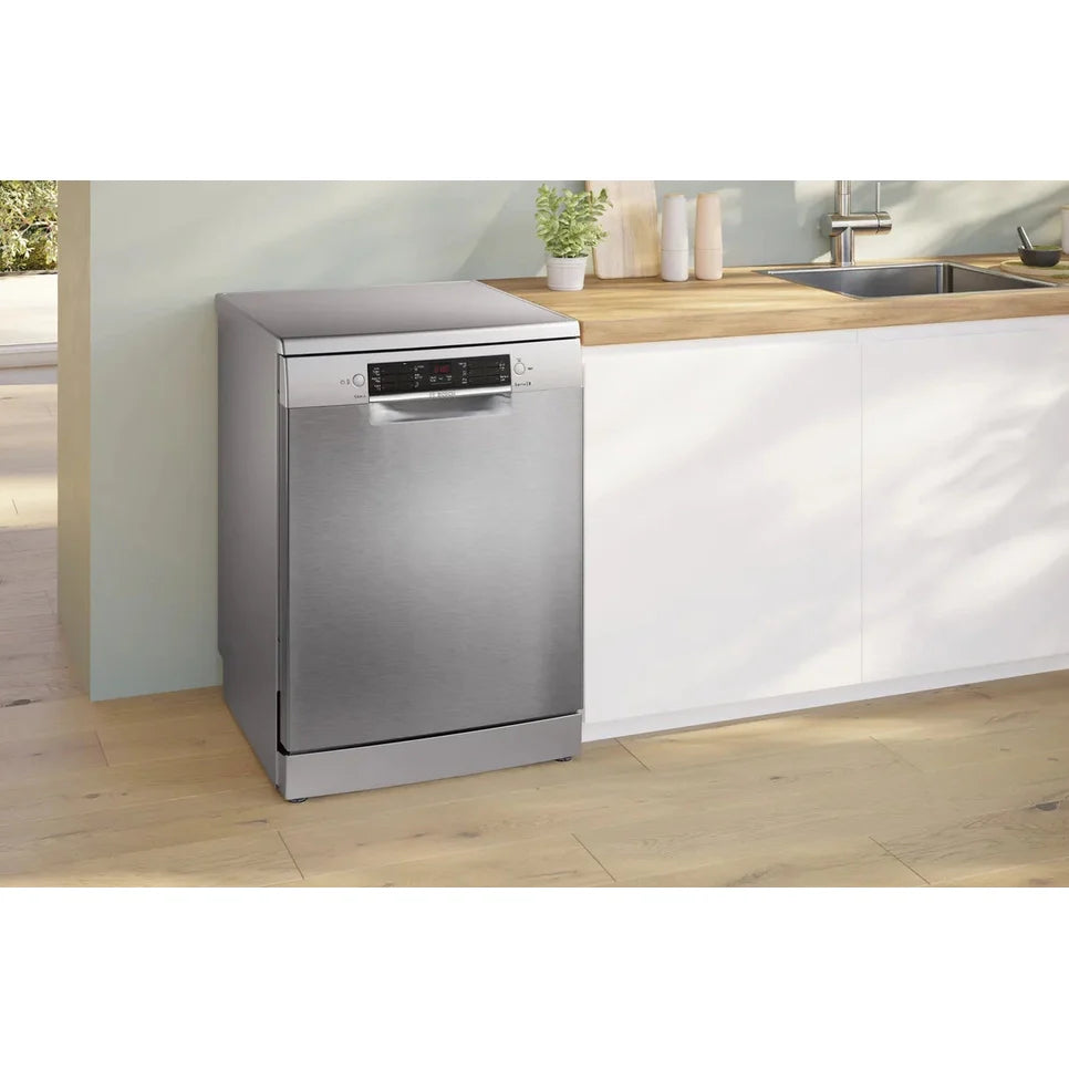 Bosch Series 2 free-standing dishwasher 60 cm Brushed steel anti-fingerprint | SMS26AI08G Bosch Dishwasher Lallys Electrical Ireland