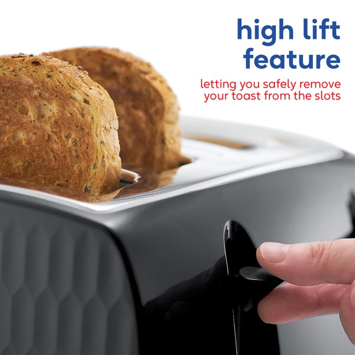 Russell Hobbs Honeycomb 4-Slice Toaster Black | 26071 view 5