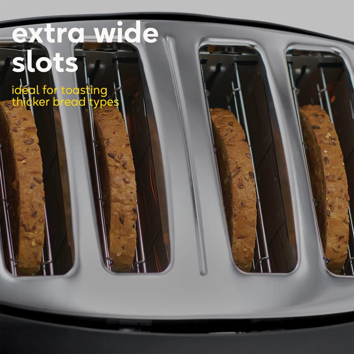Russell Hobbs Honeycomb 4-Slice Toaster Black | 26071 view 3