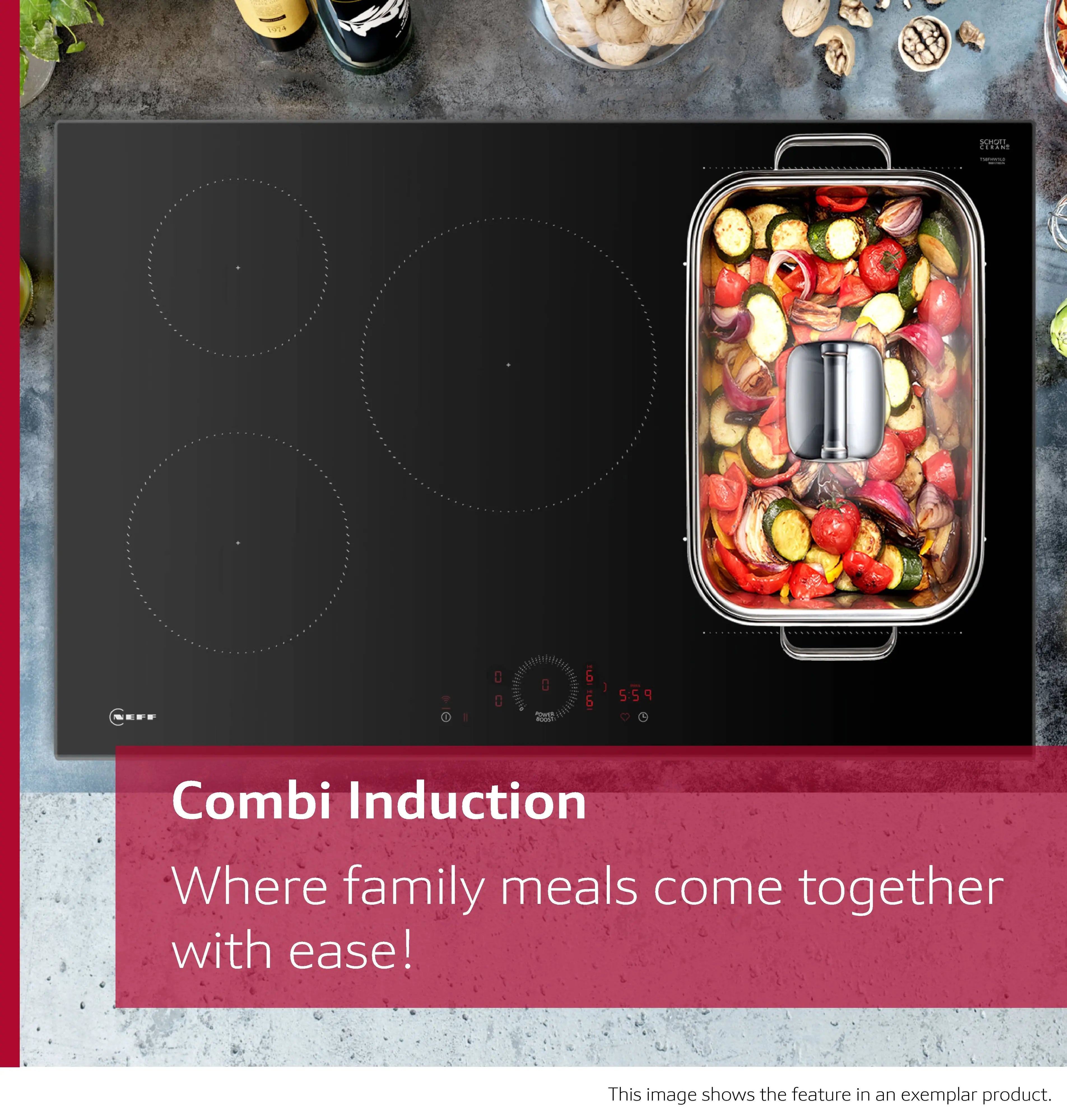 Neff N70 80cm Induction Hob with Integrated Ventilation V58NHQ4L0