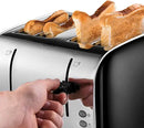 Russell Hobbs 28360 4-Slice Stainless Steel Toaster (Black Panels)