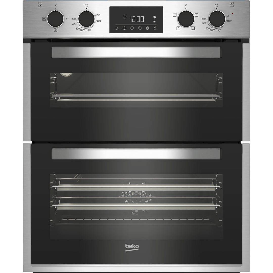 Beko 72cm Built-Under Double Fan Oven with Touch Controls | BBTF26300X Beko Oven Lallys Electrical Ireland