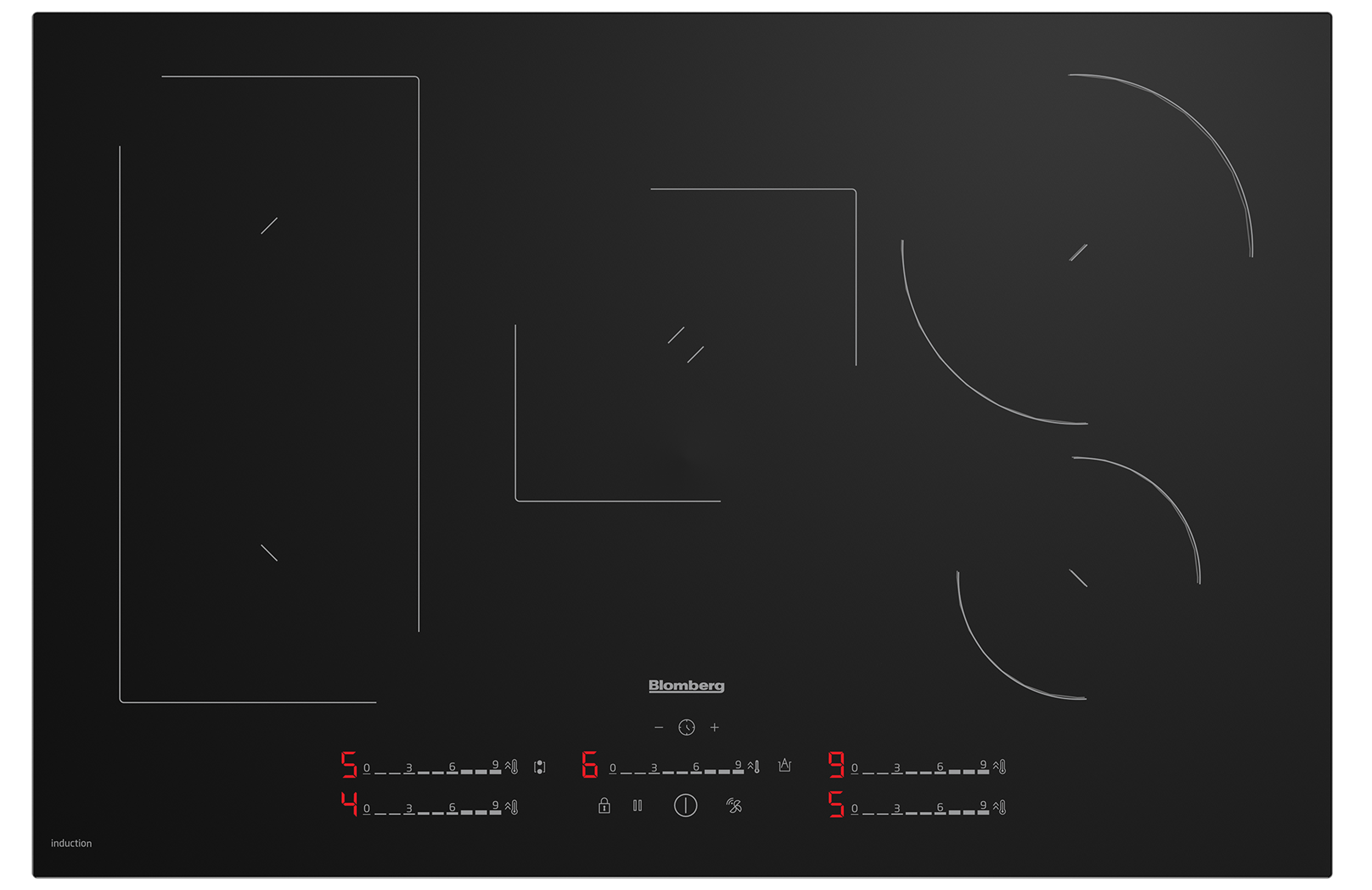 Blomberg 80cm 5 zones Cook Sensor Induction Hob Black | MIX55487N