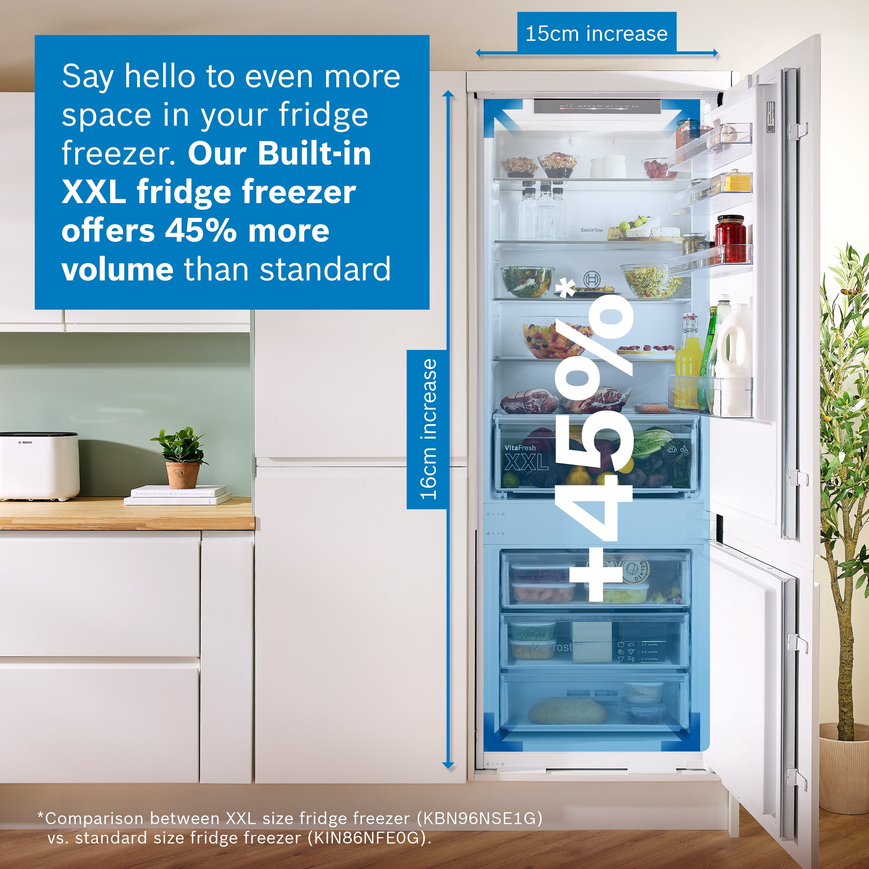 Bosch Series 4 363L 60cm Frost Free Fridge Freezer | KGN392LDFG