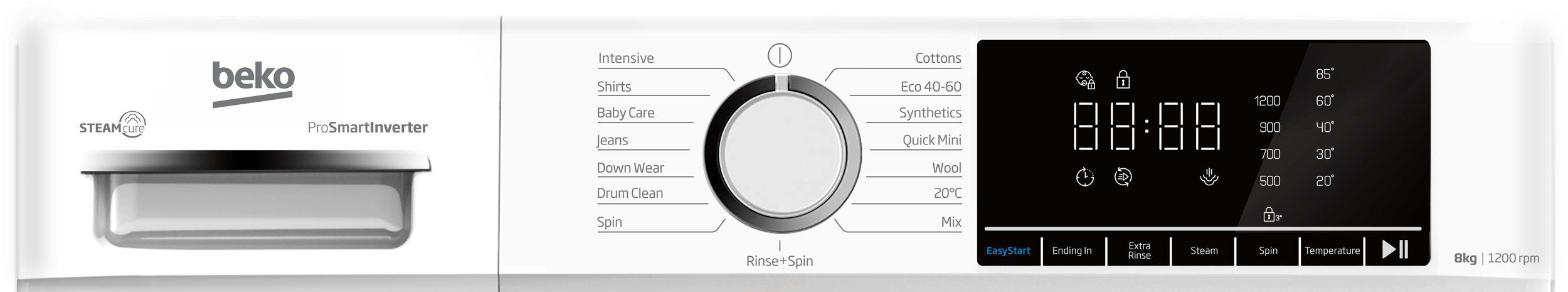 Beko 8kg 1200rpm Washing Machine White | BW1O3821W