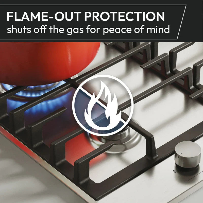Hoover H-Hob 300 60cm 4 Zone Gas Hob - Stainless Steel - HHG6BRMX | Lally's Electrical Dundalk - image 4