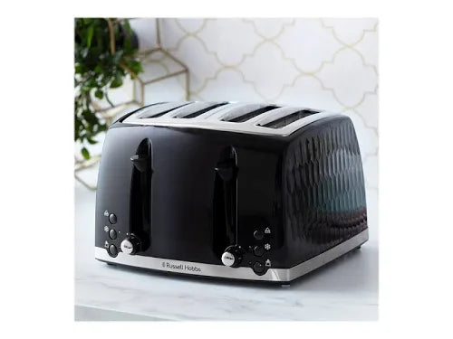 Russell Hobbs Honeycomb 4 Slice Black Toaster | 26071