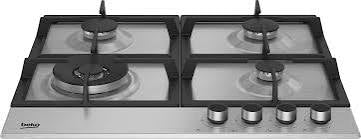 Beko 60cm Stainless Steel Gas Hob with Knob Controls | HIAW64225SX