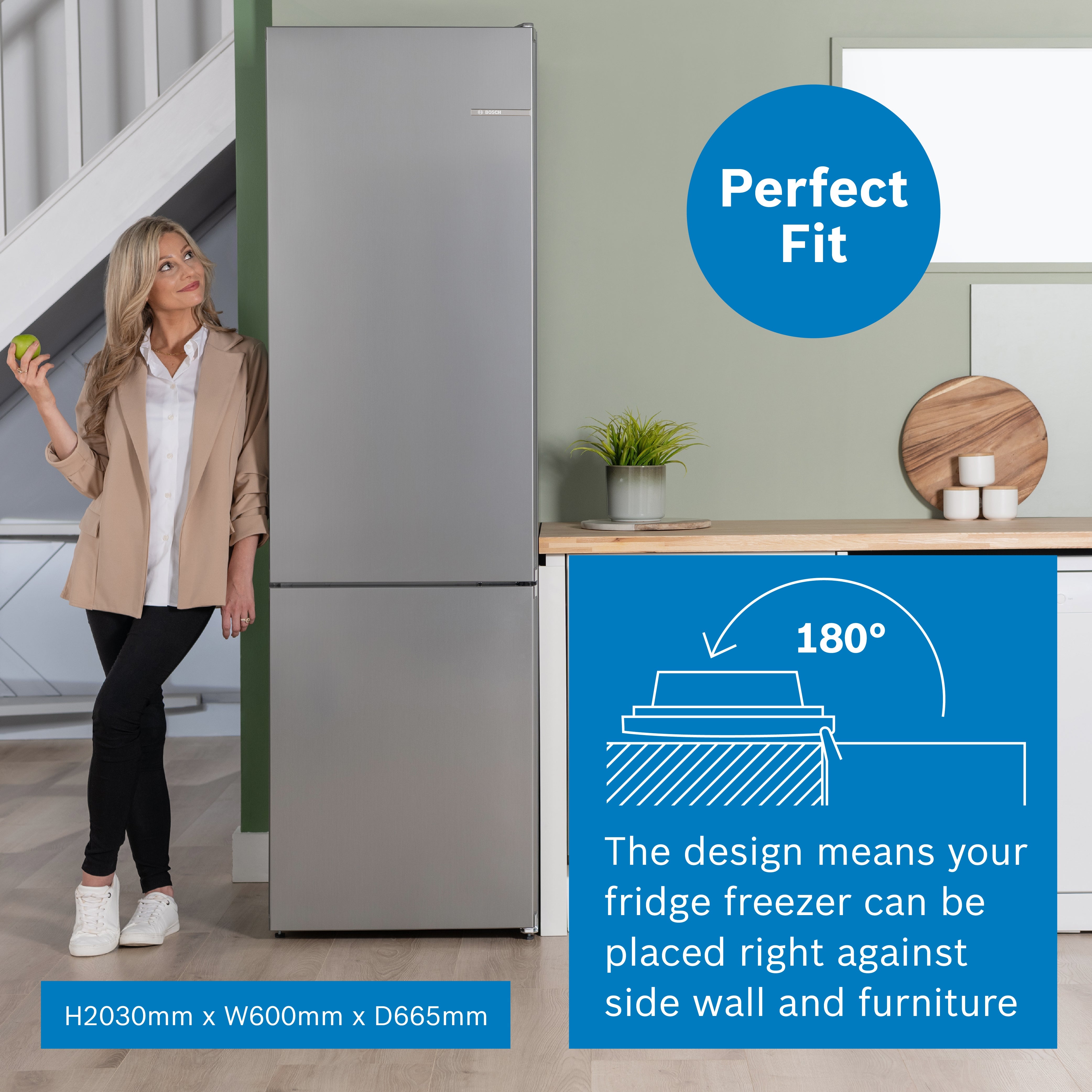 Bosch Series 4 60cm Frost Free Fridge Freezer | KGN392LAGG