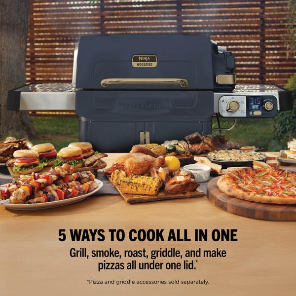 Ninja FlexFlame Outdoor Cooking System 5-in-1 Grill & Smoker | PG301UKBL