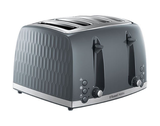 Russell Hobbs Honeycomb 4 Slice Toaster - Grey - 26073 | Lally's Electrical Dundalk - image 2