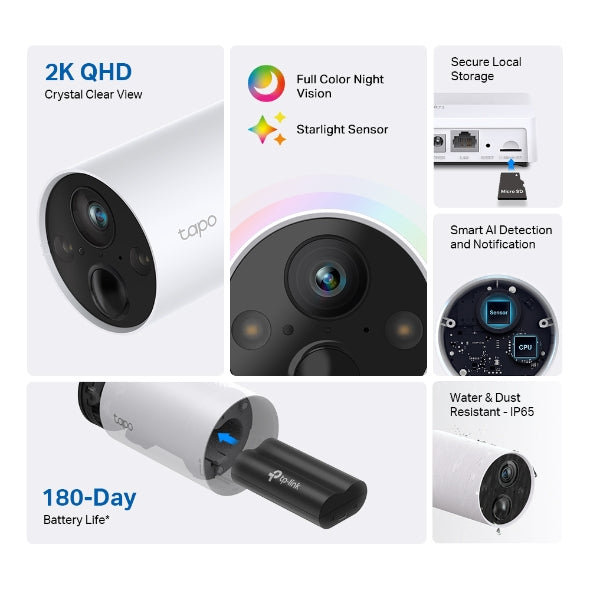 TP-Link Tapo C420S2 Smart Wire-Free Security Camera System (2-Camera Kit)