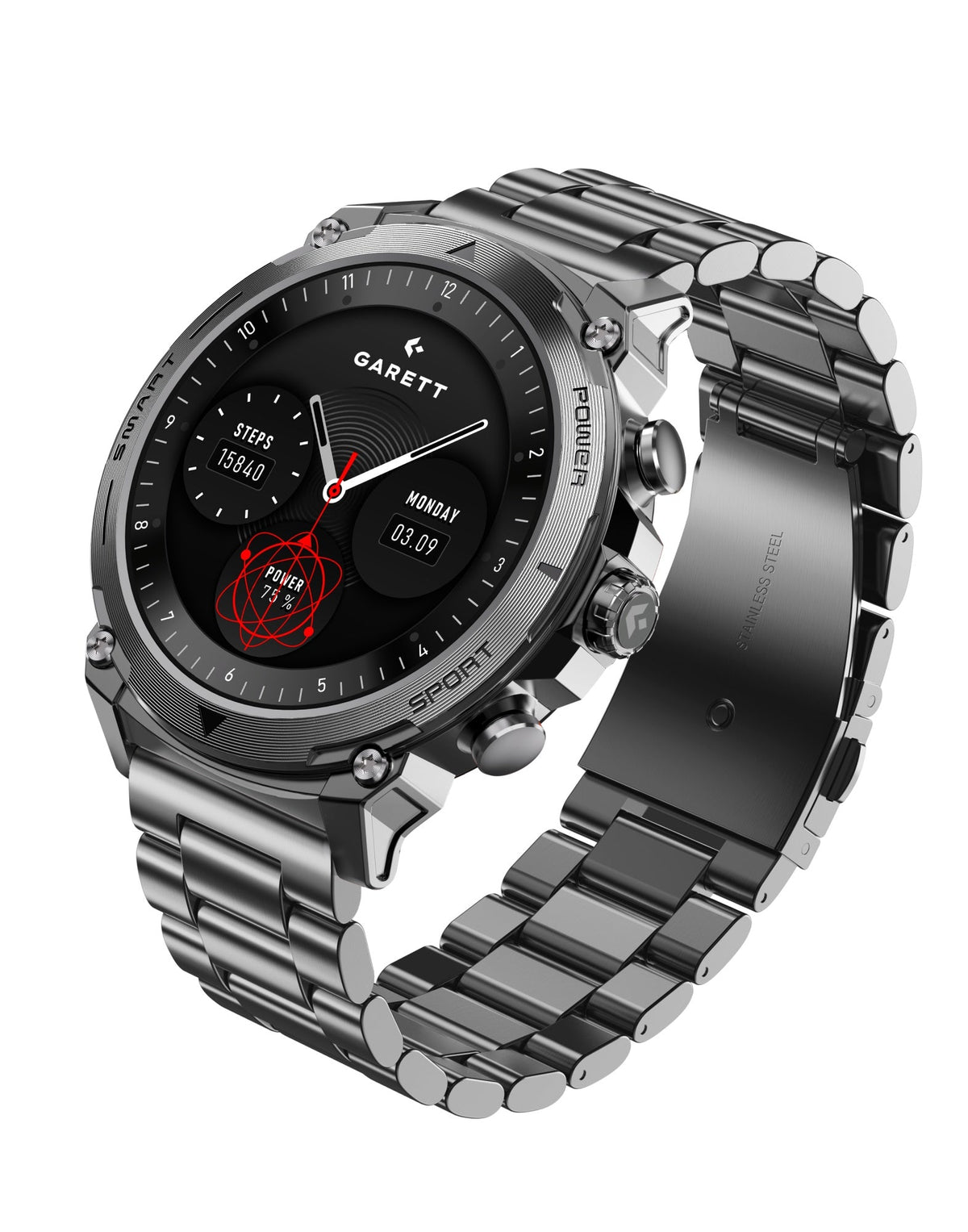 Garett Atom Smartwatch - Silver Steel - ATOM SILVER STEEL | Lally's Electrical Dundalk - image 2