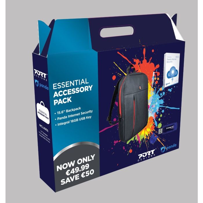 Port Laptop Accessory Bundle — Backpack, 16 GB USB & 1-Year Internet Security (ACSSPORTBTS)