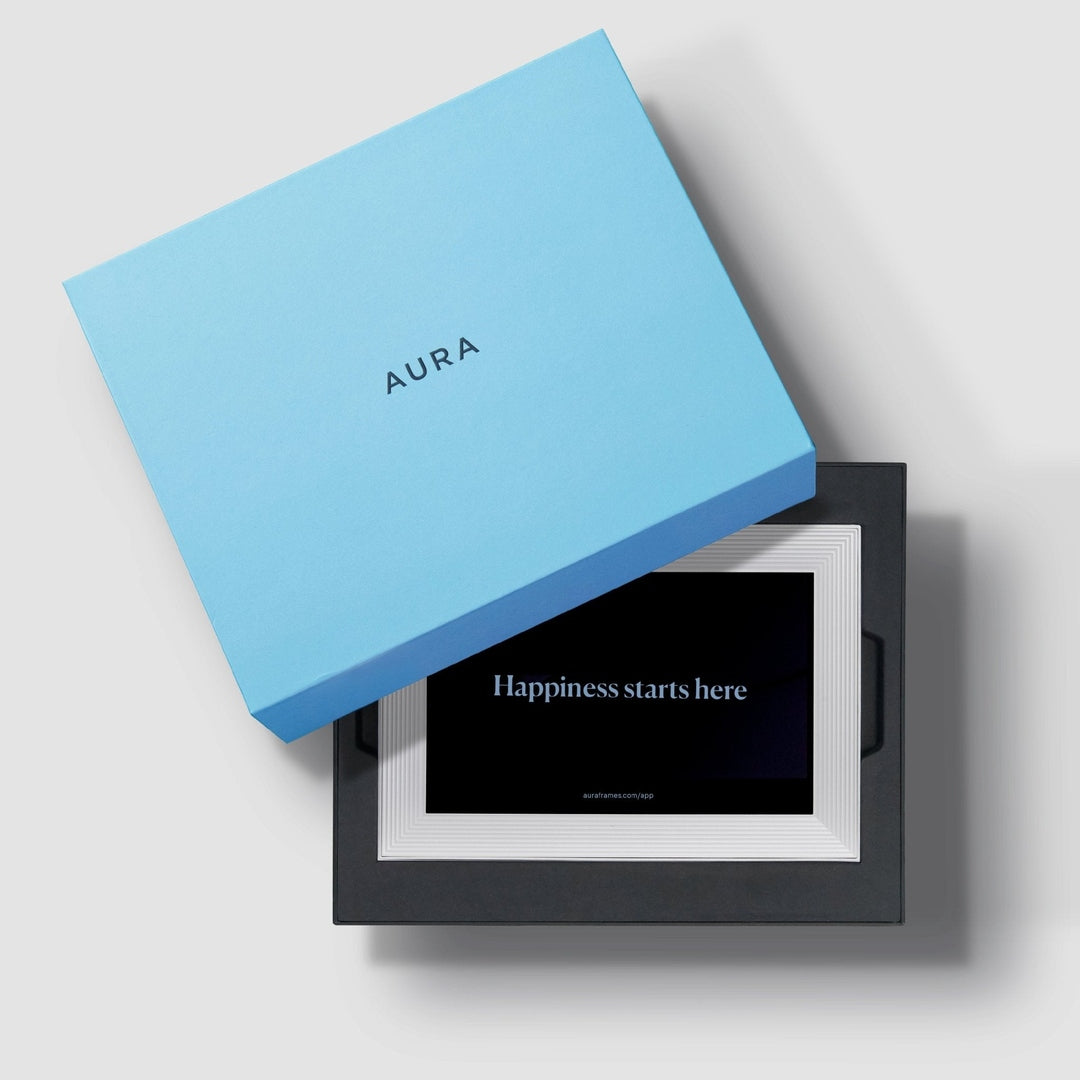 AURA Carver 10.1" WiFi Digital Photo Frame - Seasalt | UKA900-WHT Aura Digital Photo Frame Lallys Electrical Ireland
