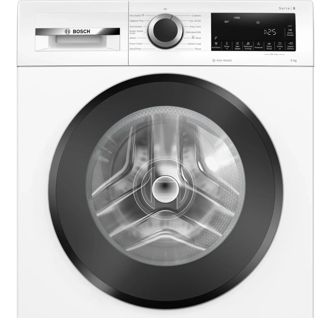 Bosch Series 6 Washing machine, front loader 9kg 1400 rpm - White | WGG24400GB Bosch Washing Machine Lallys Electrical Ireland