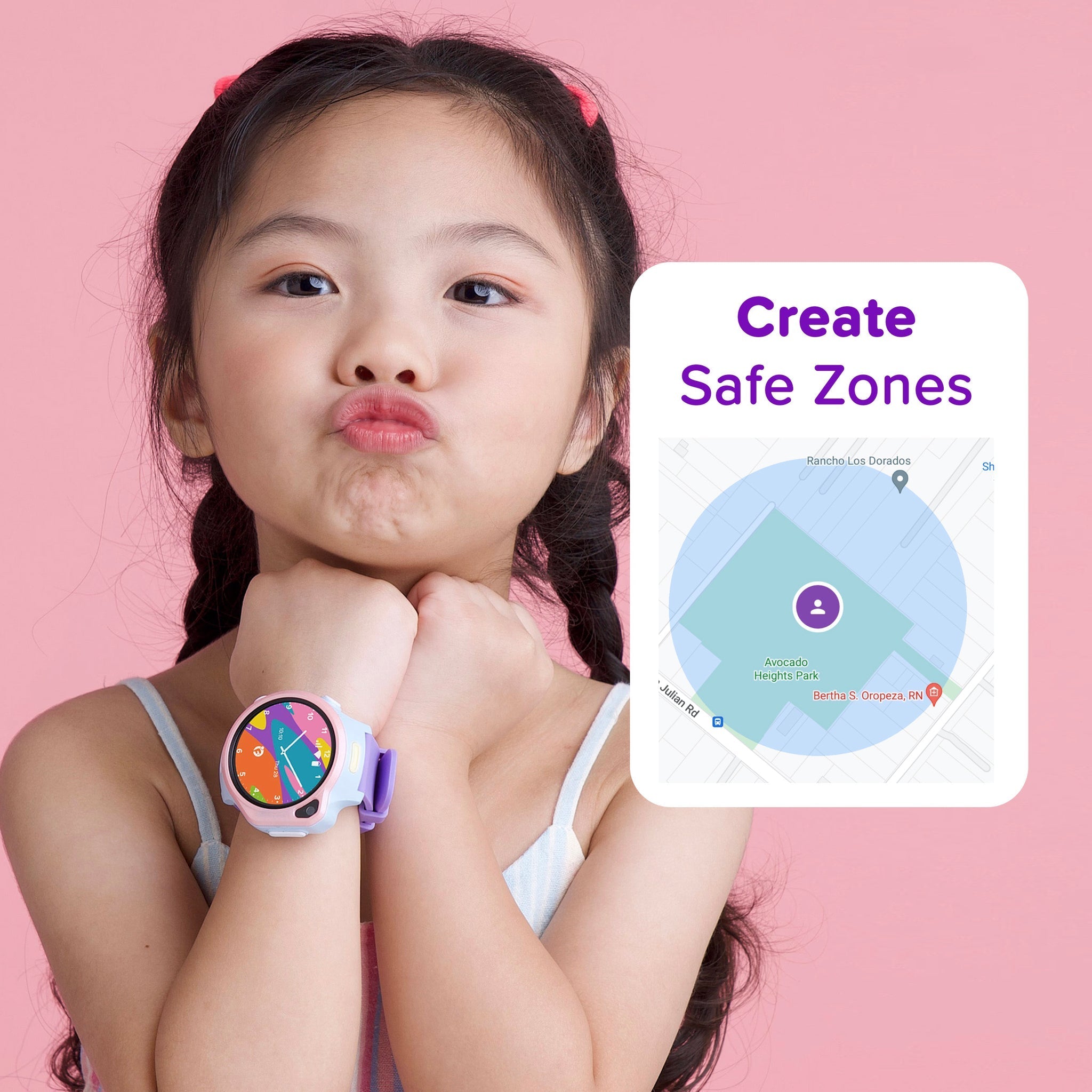 myFirst Fone S3 - 4G Kids Smart Watch with 1.4" Round AMOLED & GPS - Cotton Candy | 256-KW1401SE-CC01