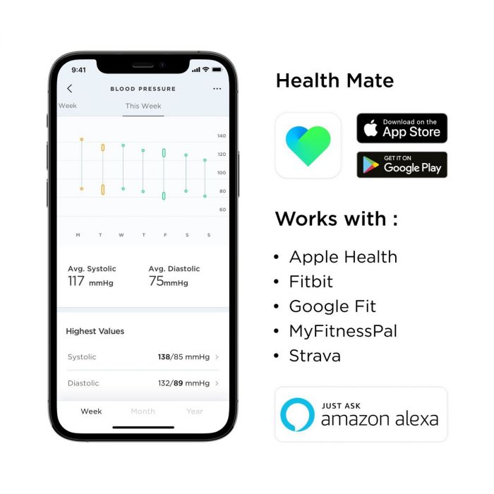 Withings BPM Connect - Smart Blood Pressure Monitor with Heart Rate | 78-WMP05-BPMConnect