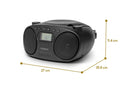 Roberts Zoombox FM/AM Boombox with CD Player — Black