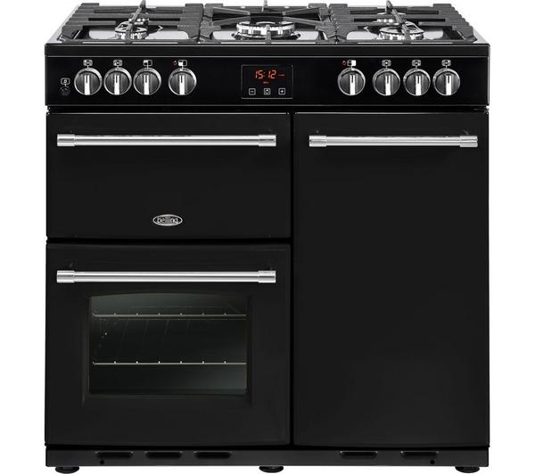 Belling Farmhouse FH90DFTBK 90 cm Dual Fuel Range Cooker (Black)