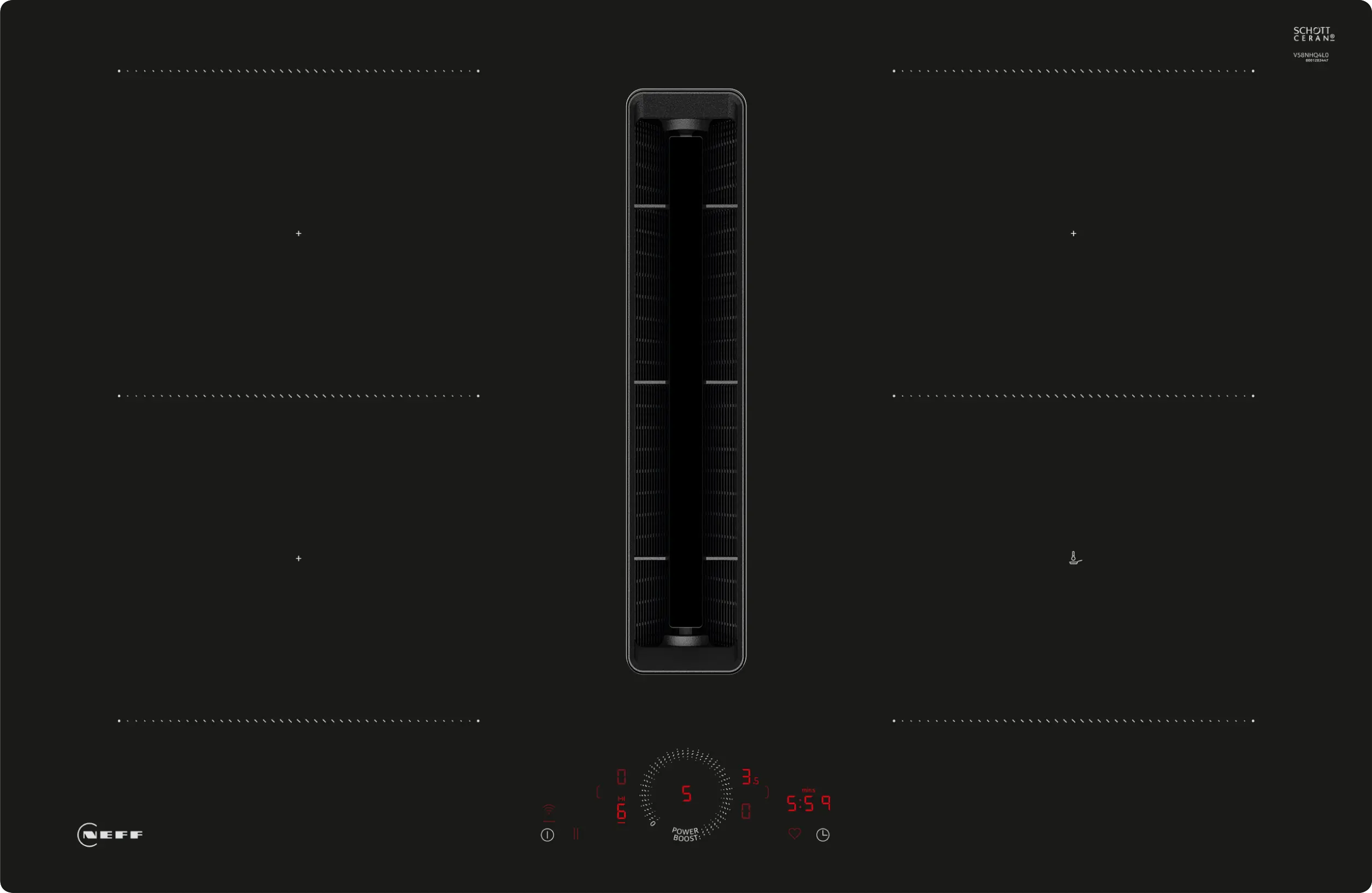 Neff N70 80cm Induction Hob with Integrated Ventilation V58NHQ4L0