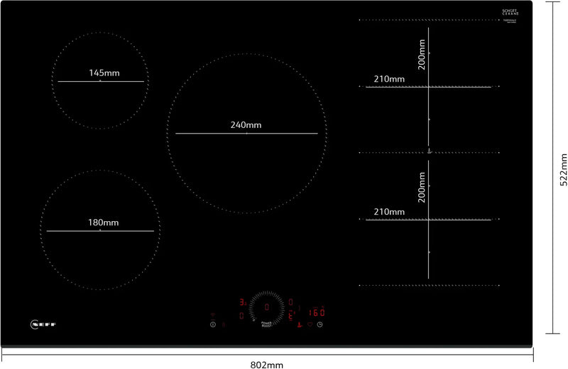 Neff N70 T68FHV4L0 80 cm Flex Induction Hob (Black)