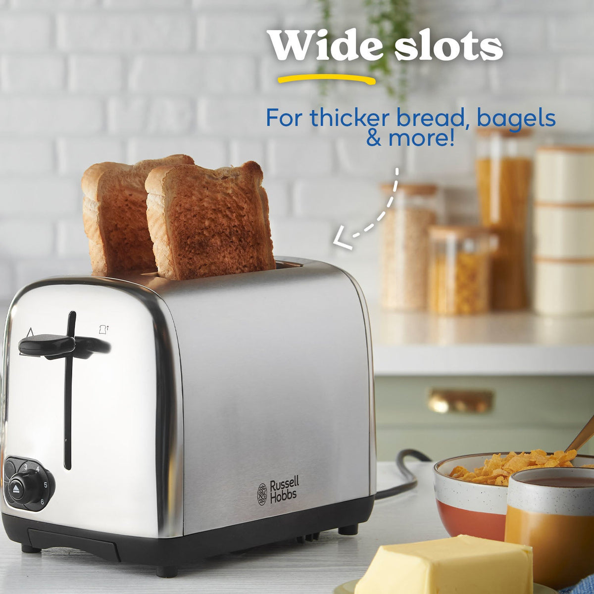 Russell Hobbs Adventure 2 Slice Toaster - Brushed Stainless Steel - 24080 | Lally's Electrical Dundalk - image 3
