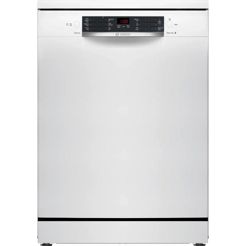 Bosch Series 2 free-standing dishwasher 60 cm White | SMS26AW08G Bosch Dishwasher Lallys Electrical Ireland
