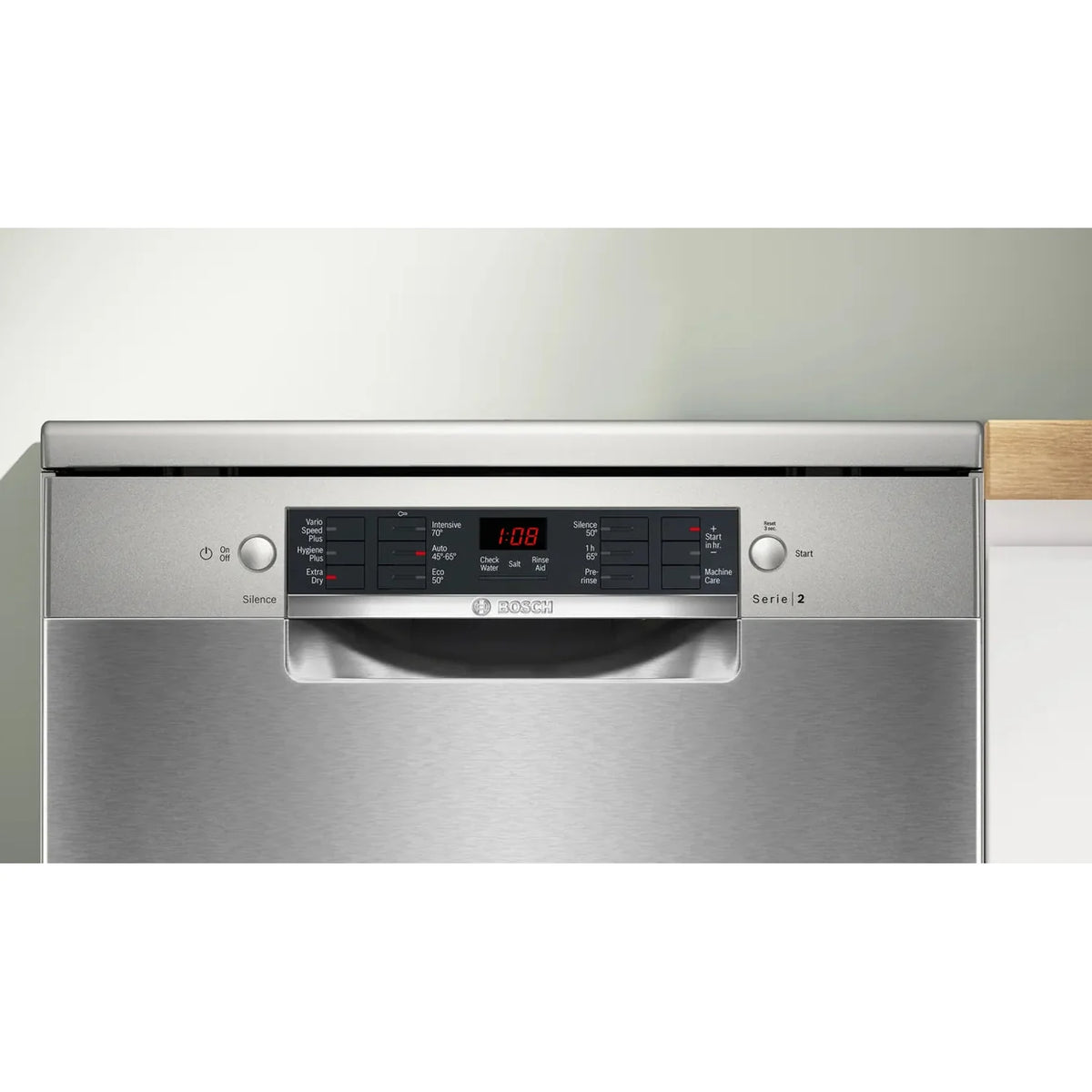 Bosch Series 2 free-standing dishwasher 60 cm Brushed steel anti-fingerprint | SMS26AI08G Bosch Dishwasher Lallys Electrical Ireland
