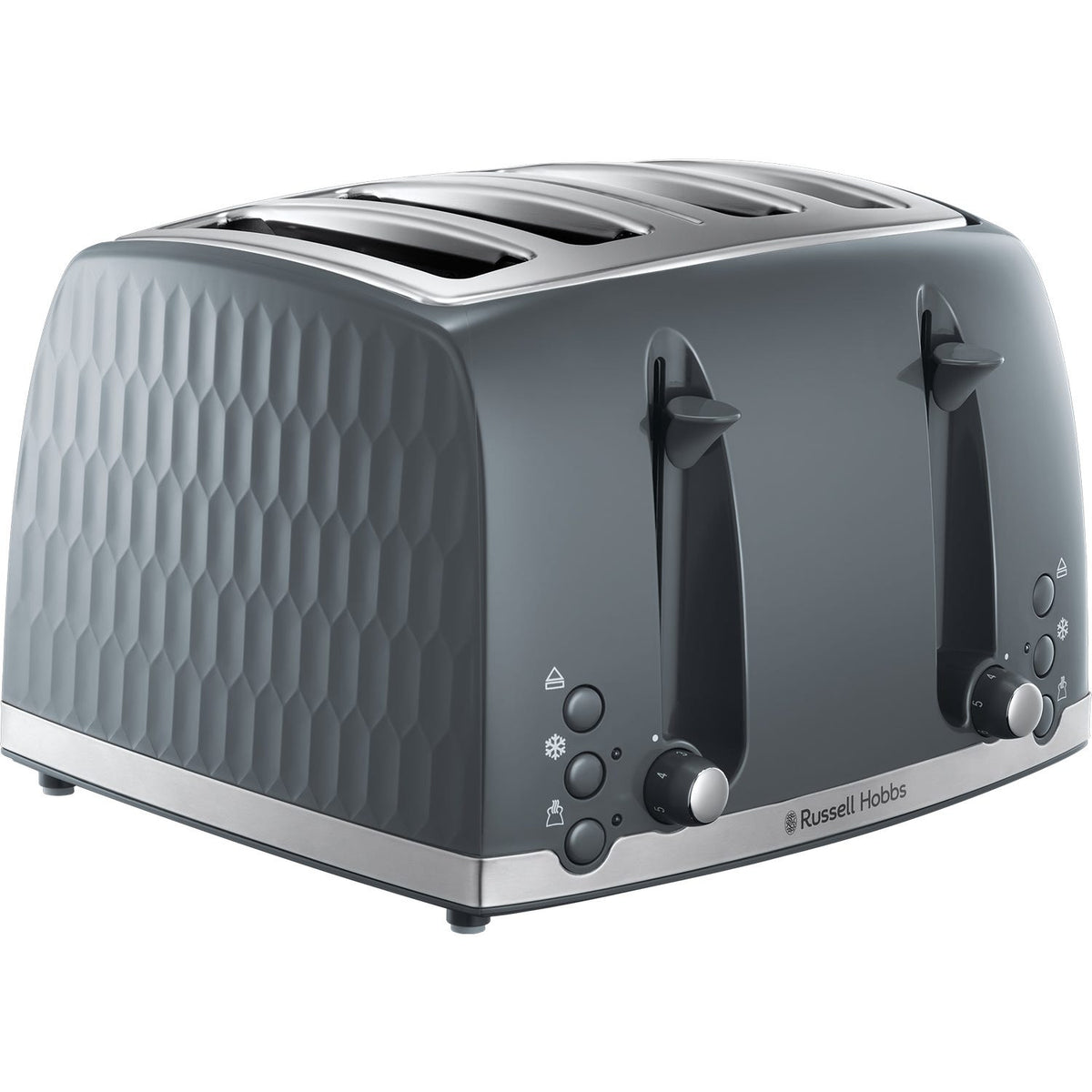 Russell Hobbs Honeycomb 4 Slice Toaster - Grey - 26073 | Lally's Electrical Dundalk