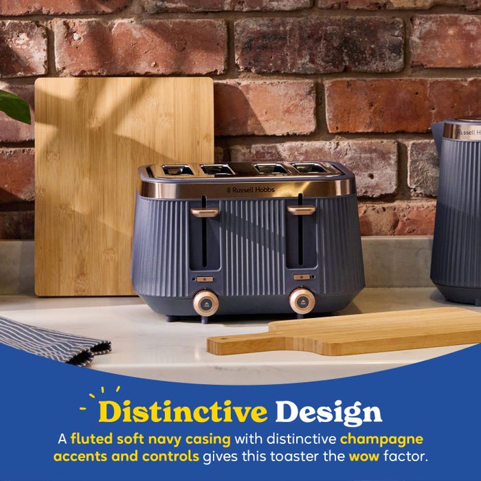 Russell Hobbs Bronte 4 Slice Toaster - Soft Navy - 26772 | Lally's Electrical Dundalk - image 5