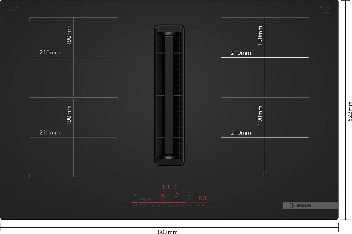 Bosch Series 6 80cm Vented Induction Hob - Matt Black - PVQ81AH26E | Lally's Electrical Dundalk - image 4