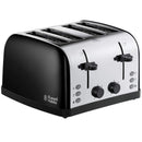 Russell Hobbs 28360 4-Slice Stainless Steel Toaster (Black Panels)