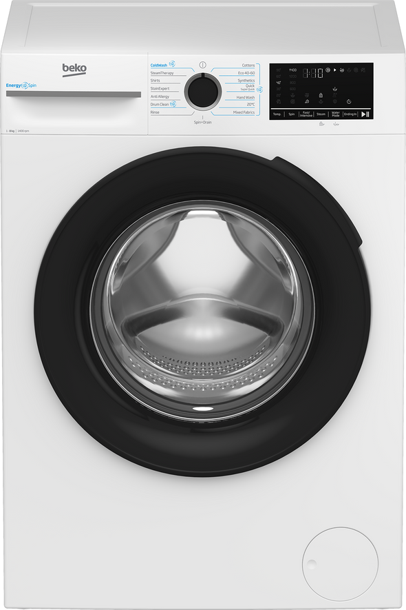 (Copy) Beko EnergySpin™ 8kg Washing Machine with 1400 rpm - White | BM3WT4841IW
