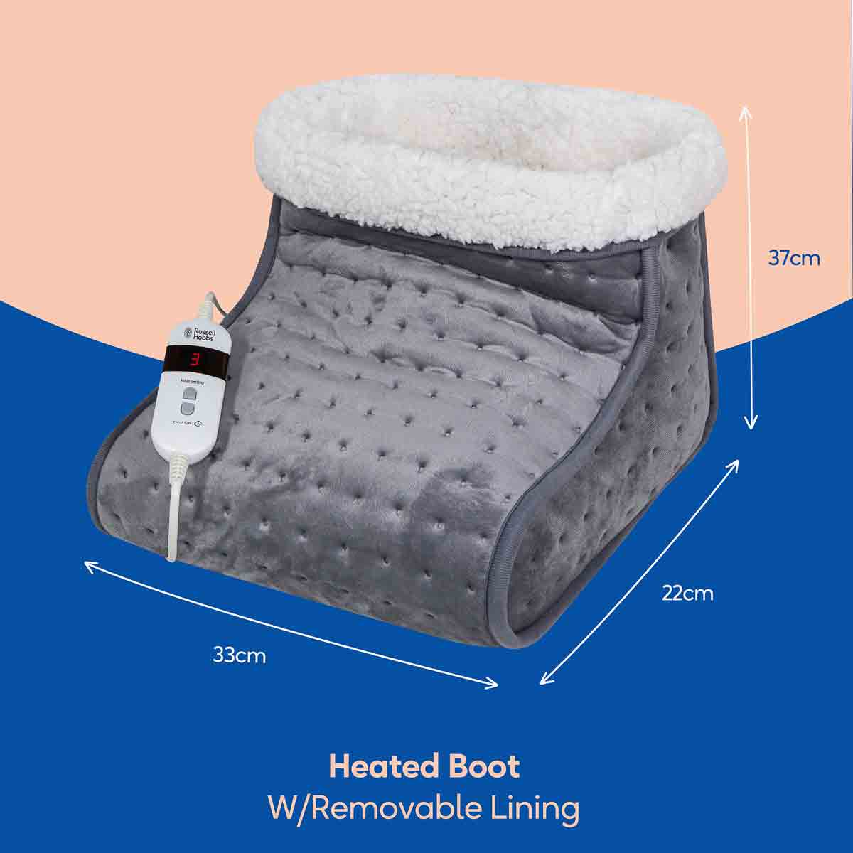 Russell Hobbs Heated Foot Warmer Boot Grey | RHHSL1001 view 3