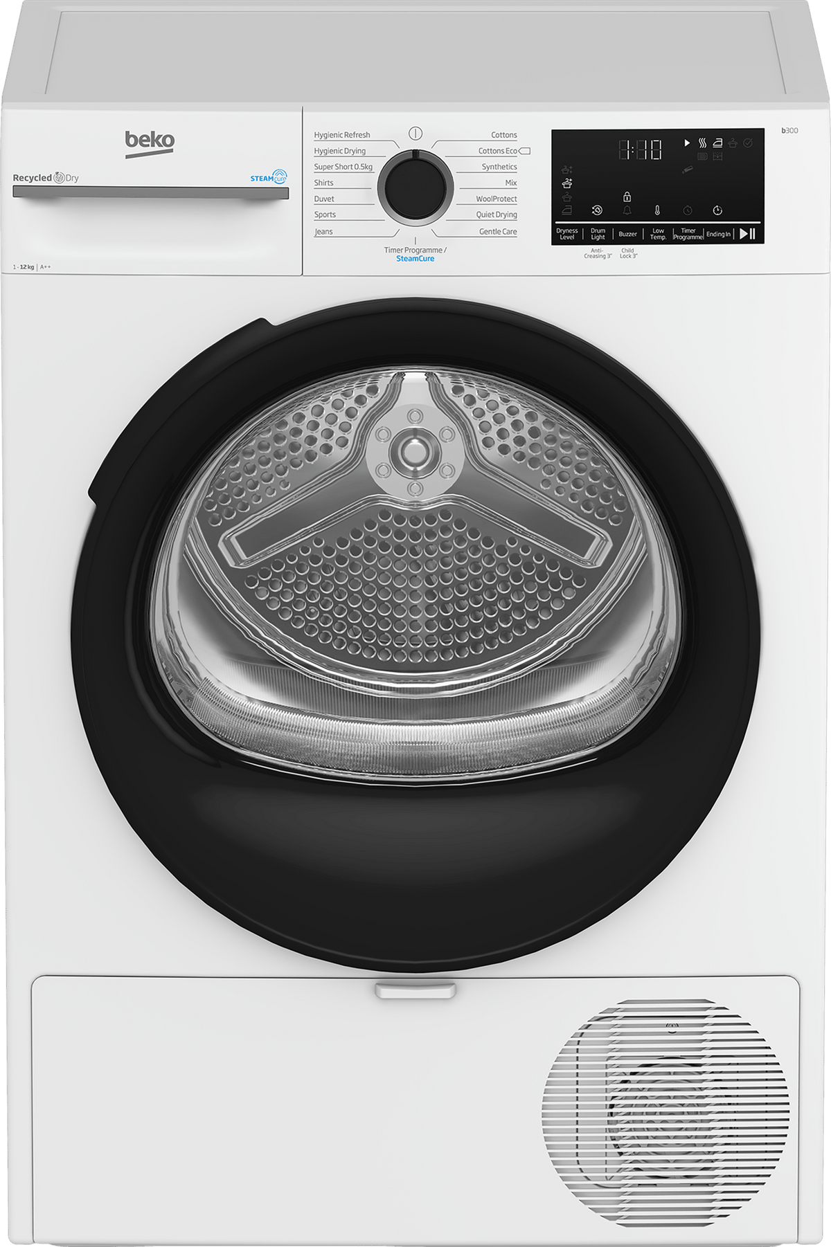 Beko 12kg Heat Pump Tumble Dryer with SteamCure – White - BM3T31233W | Lally's Electrical Dundalk