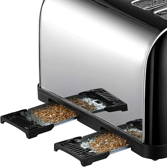 Russell Hobbs 28360 4-Slice Stainless Steel Toaster (Black Panels)