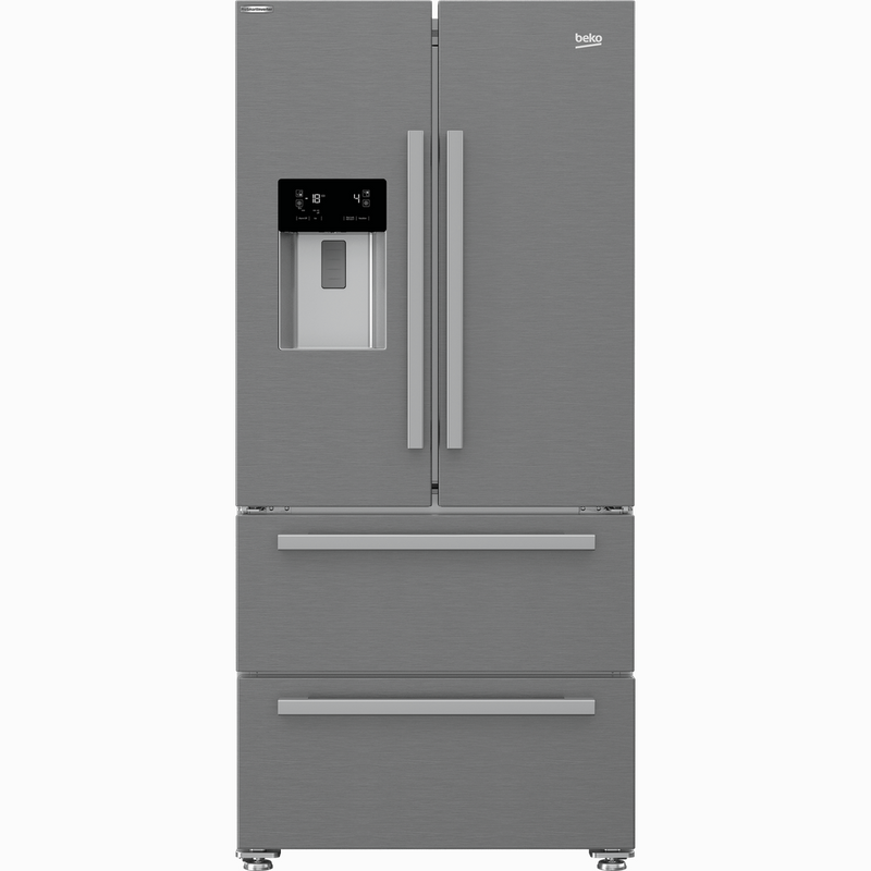 Beko Freestanding American Style Fridge Freezer with HarvestFresh™ Stainless Steel | GNE460520DVPX Beko American Fridge Freezer Lallys Electrical Ireland