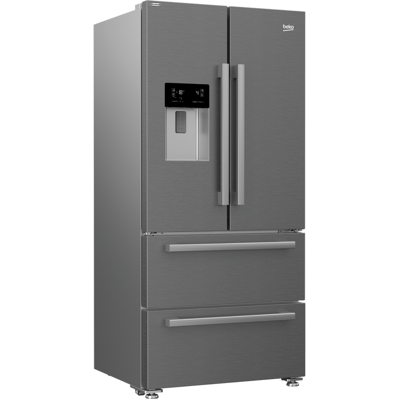 Beko Freestanding American Style Fridge Freezer with HarvestFresh™ Stainless Steel | GNE460520DVPX Beko American Fridge Freezer Lallys Electrical Ireland