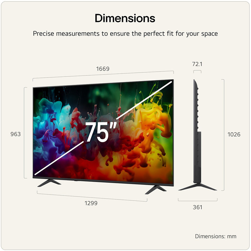 LG QNED72 75 Inch 4K Smart TV - Black - 75QNED72B6A.AEI | Lally's Electrical Dundalk - image 3