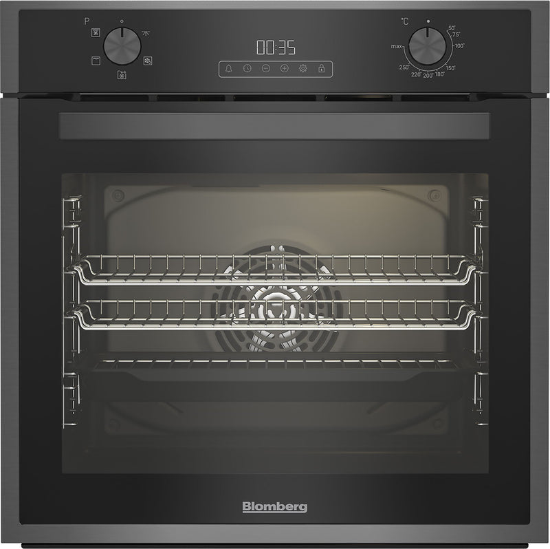 Blomberg Single Fan Oven 72L Capacity Dark Steel | ROEN9202DX