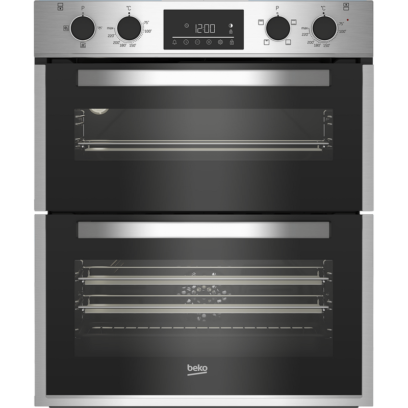 Beko 72cm Built-Under Double Fan Oven with Touch Controls | BBTF26300X Beko Oven Lallys Electrical Ireland
