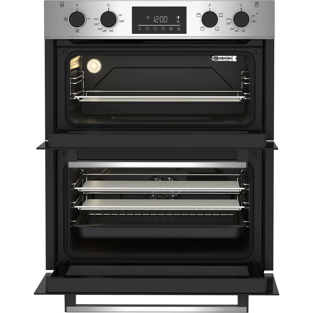 Beko 72cm Built-Under Double Fan Oven with Touch Controls | BBTF26300X Beko Oven Lallys Electrical Ireland