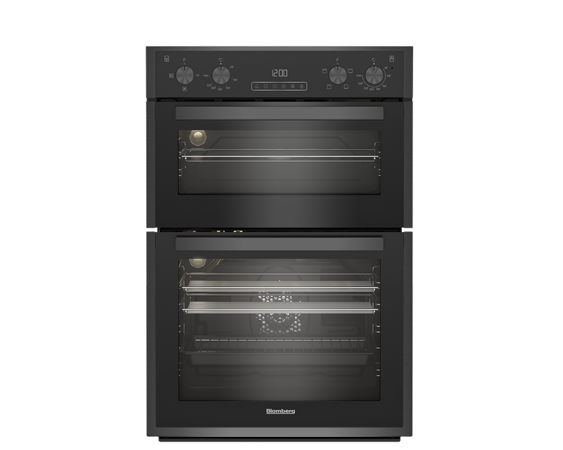 Blomberg 90cm Built-in Fan Double Oven Dark Steel | RODN9202DX