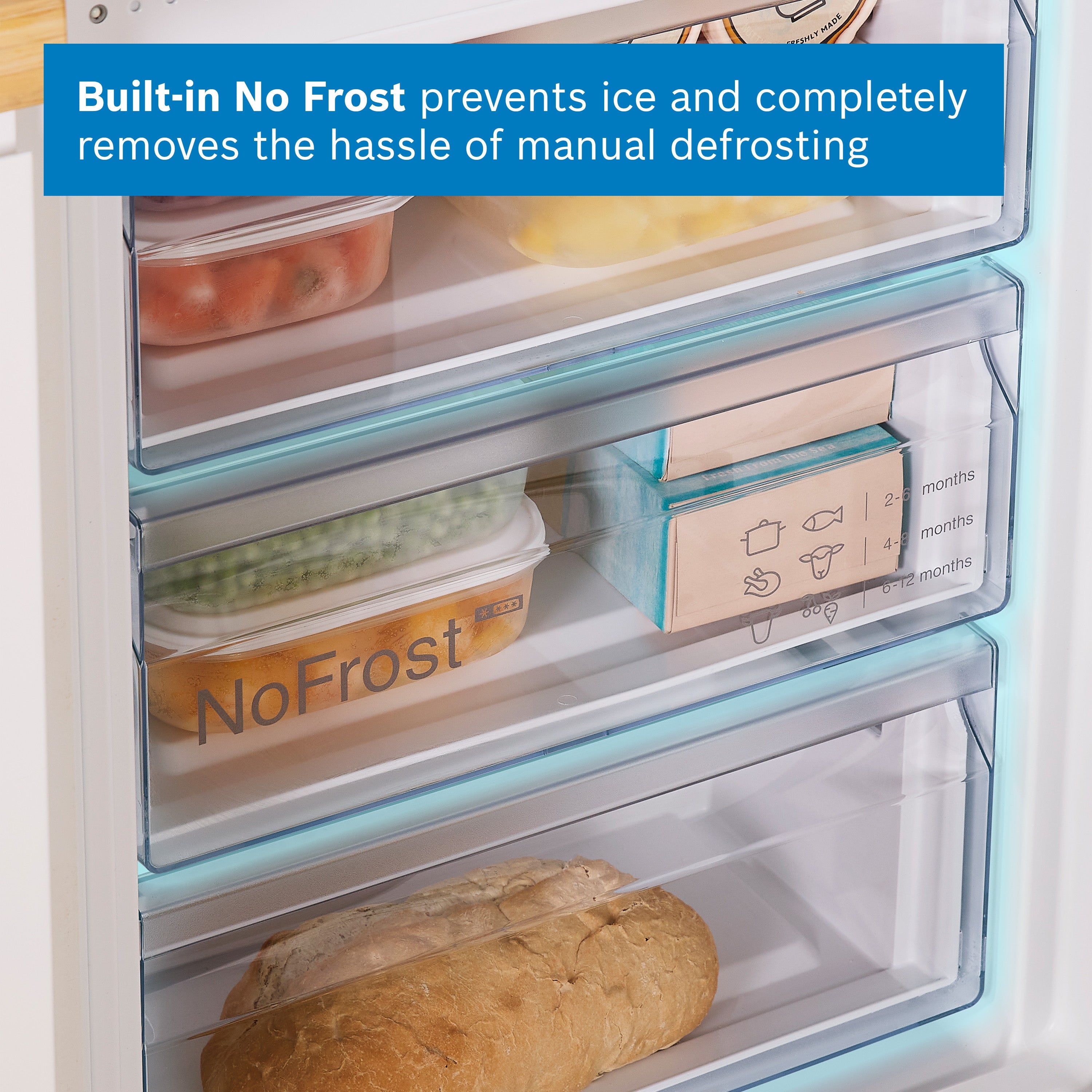 Bosch Series 2 260L Built-In Fridge Freezer | KIN86NFE0G