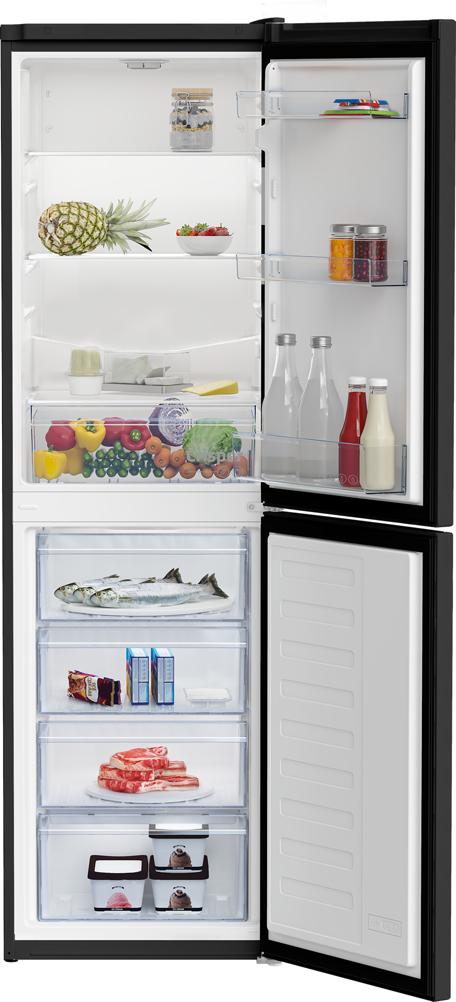 Beko 270L Frost Free Fridge Freezer - Black - CFG4582B | Lally's Electrical Dundalk - image 3
