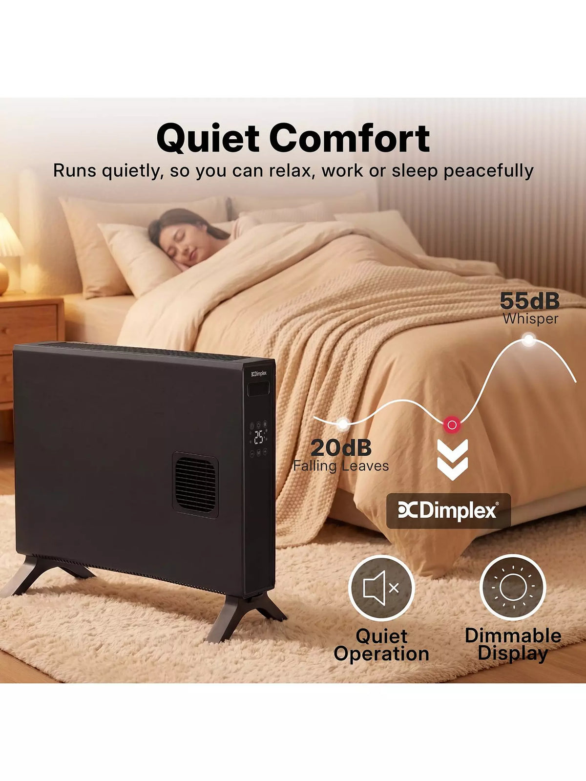 Dimplex 2kW Freestanding Smart Convector Heater - Black - DXCV2003 | Lally's Electrical Dundalk - image 4