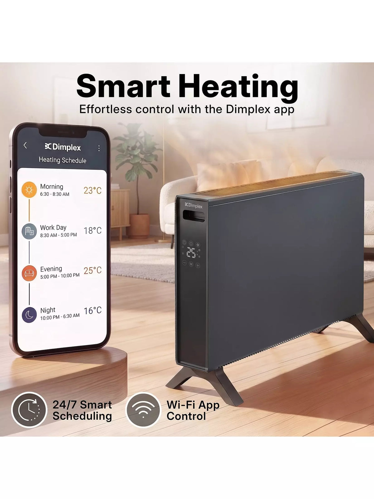 Dimplex 2kW Freestanding Smart Convector Heater - Black - DXCV2003 | Lally's Electrical Dundalk - image 2